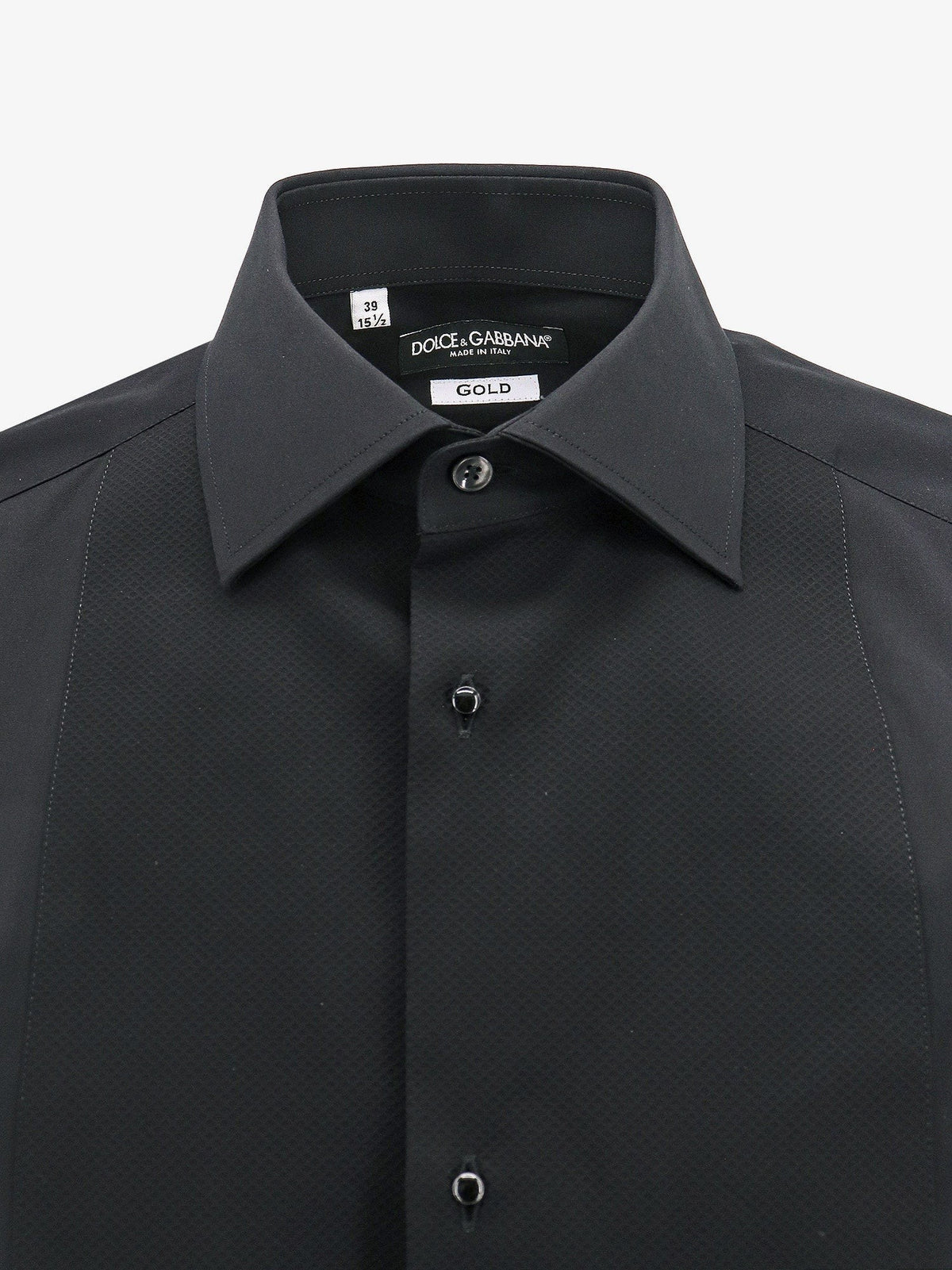 Dolce &amp; Gabbana Men's Gold Cotton Shirt Black, view 3