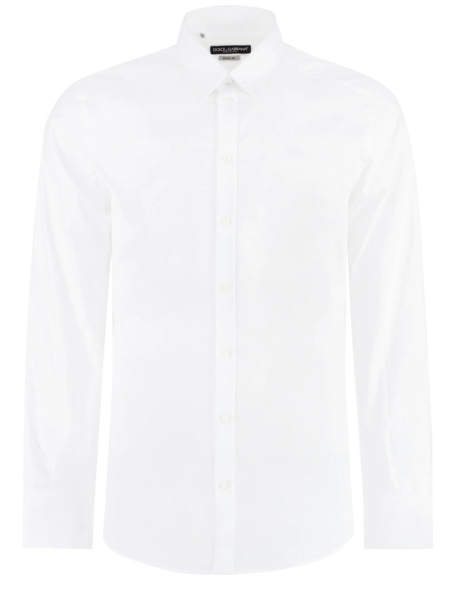 Dolce &amp; Gabbana Men's Gold Fit Cotton Shirt White
