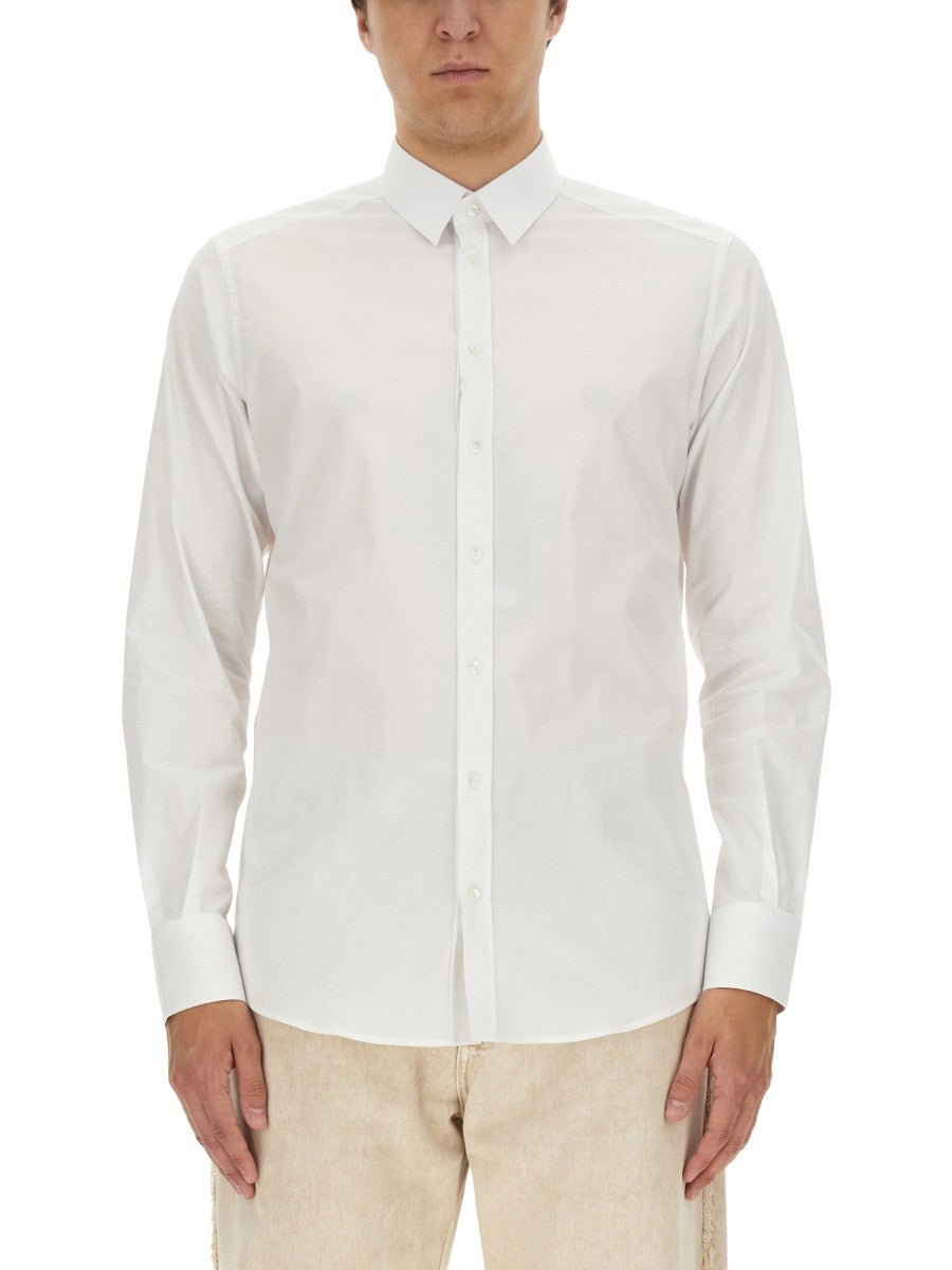 Dolce &amp; Gabbana Men's Gold Fit Cotton Shirt White
