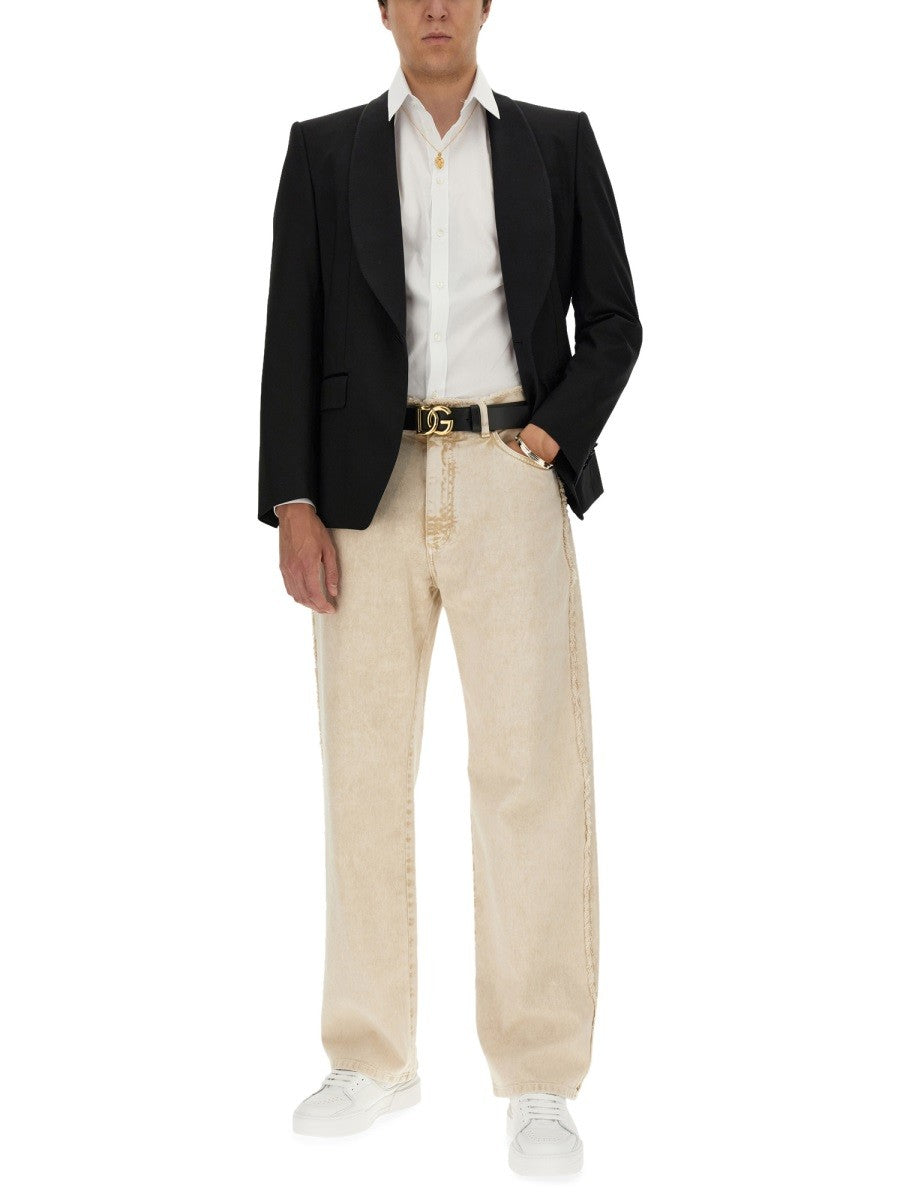 Dolce &amp; Gabbana Men's Gold Fit Cotton Shirt White