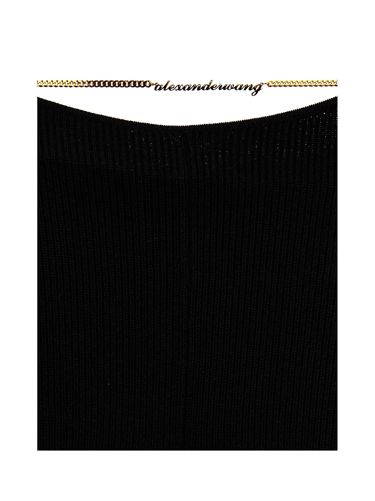 alexanderwang Gold Nameplate Chain Pants Black, view 4