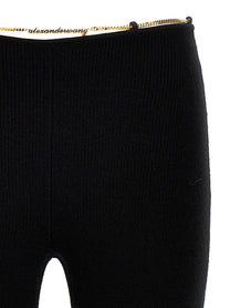 alexanderwang Gold Nameplate Chain Pants Black