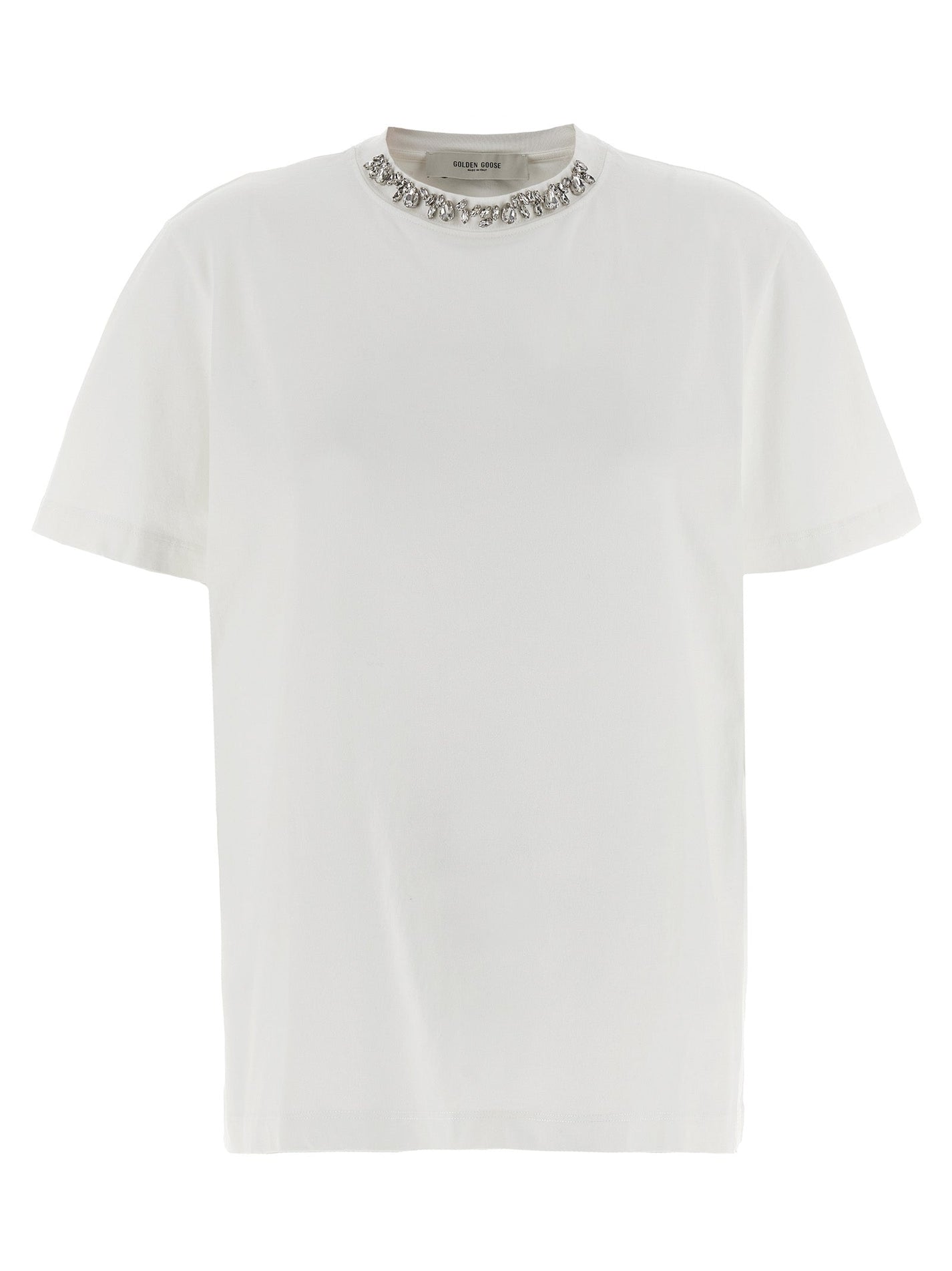 GOLDEN GOOSE - GOLDEN GOOSE - Crystal crew neck t-shirt - Women’s Tops