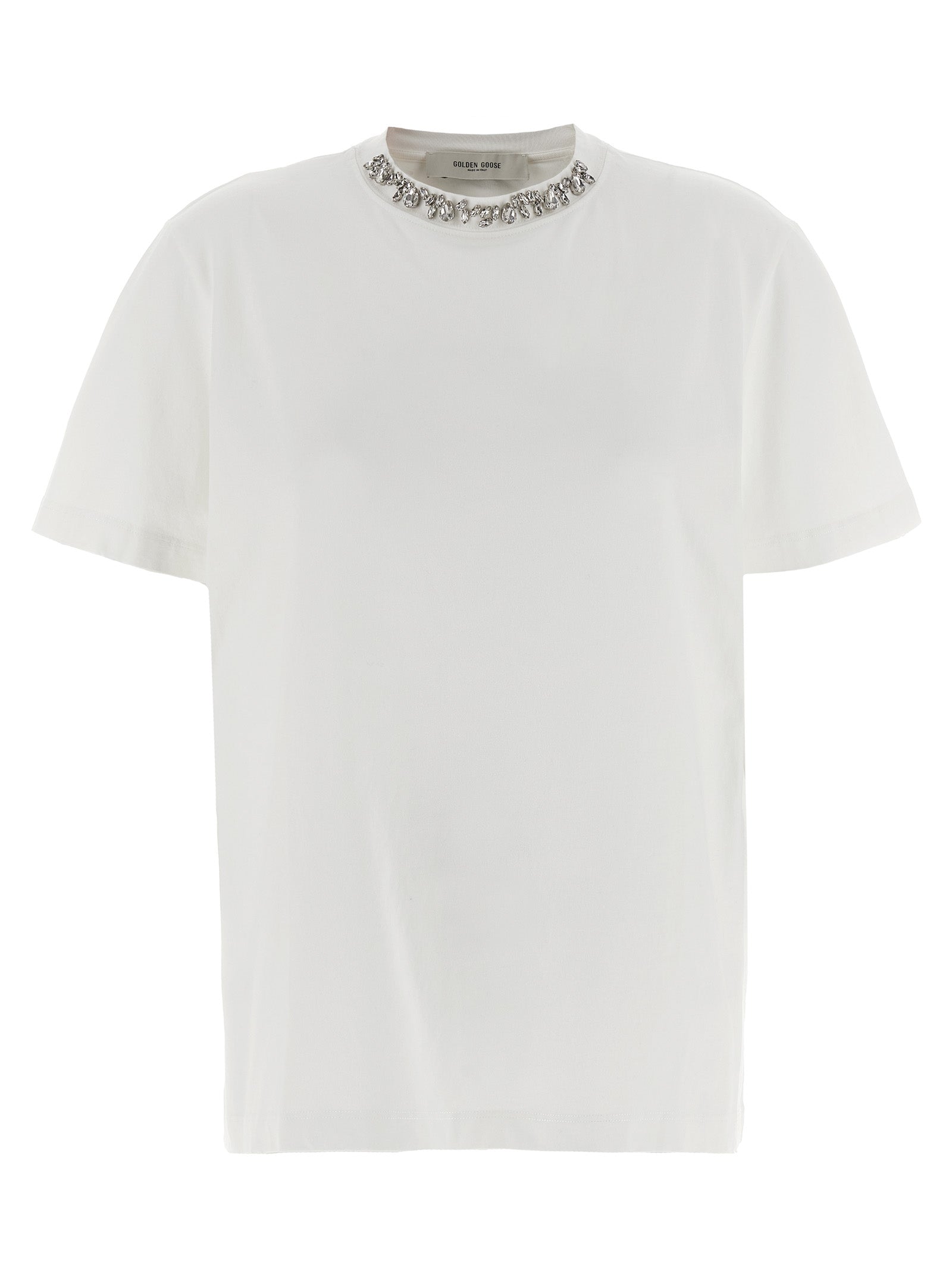 GOLDEN GOOSE - GOLDEN GOOSE - Crystal crew neck t-shirt - Women’s Tops