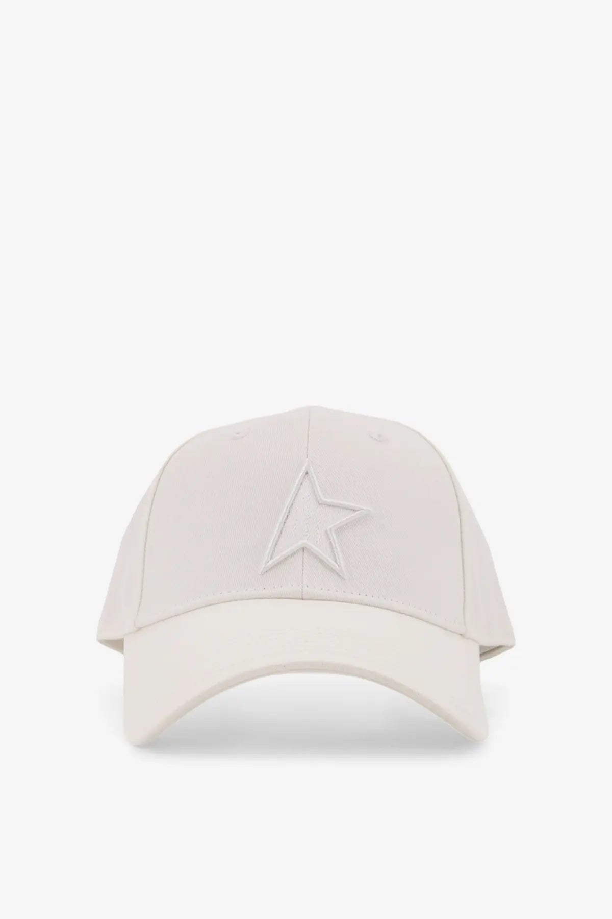 Cream-colored golden goose men’s demos cotton blend baseball cap with subtle embroidered star on front in beige