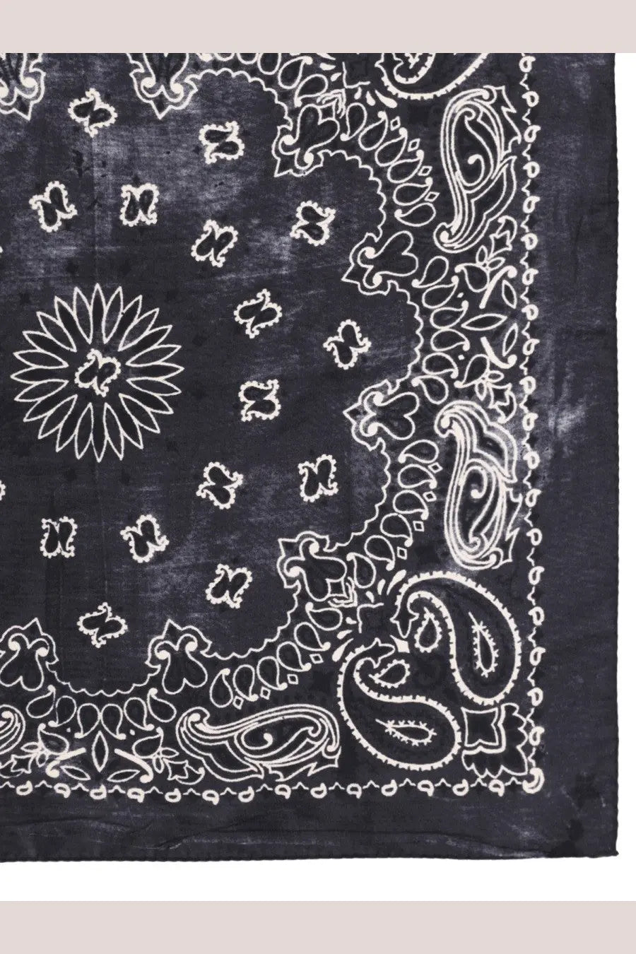 Black bandana foulard by Golden Goose with white paisley and floral patterns in a soft fabric for men