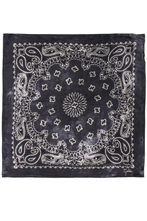 Black bandana foulard with white paisley and floral patterns from golden goose men collection