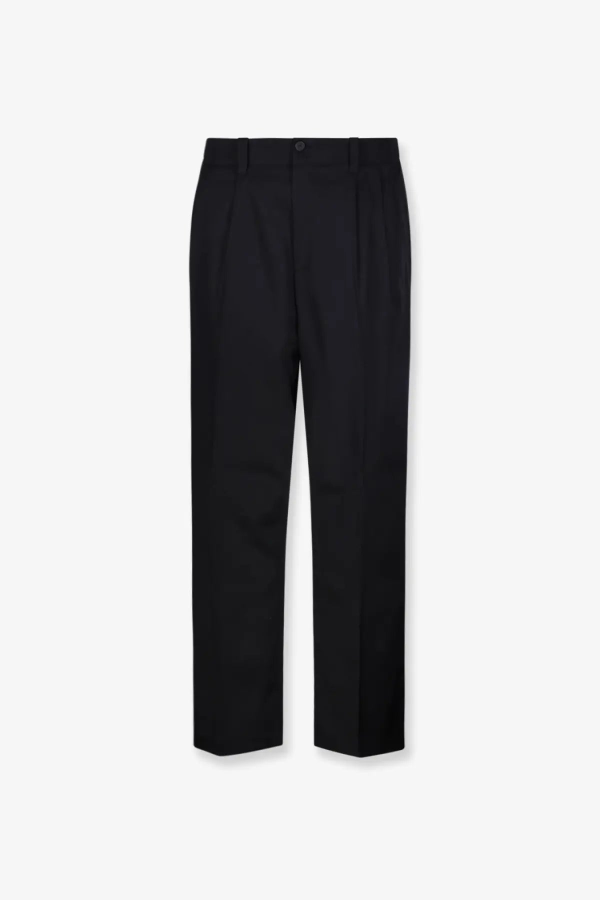 Black golden goose men’s isiah virgin wool trousers with tailored fit and subtle texture