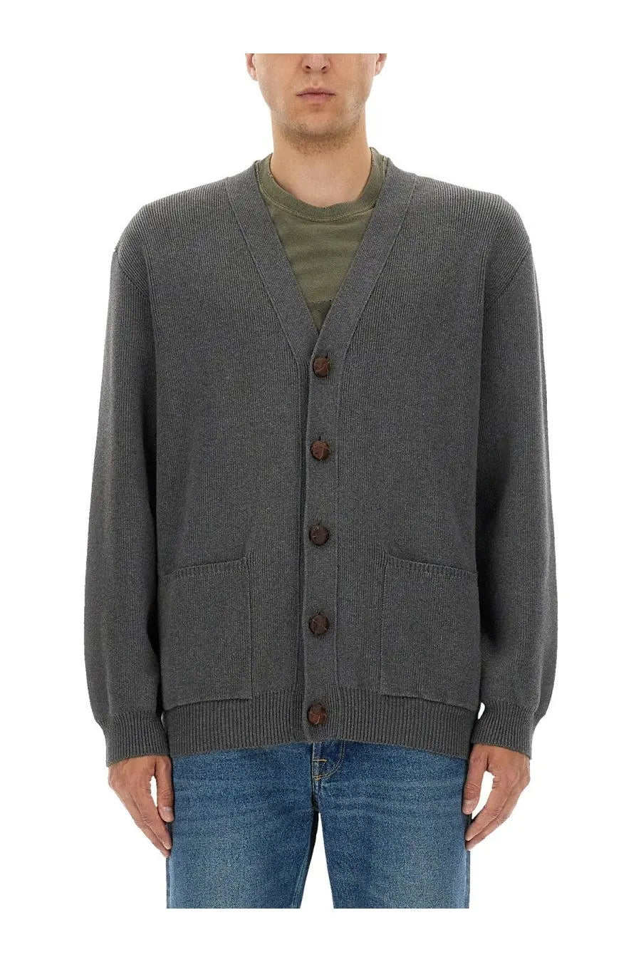Golden Goose Men's Lapel Cardigan Grey