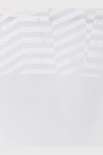 Golden goose men’s lyocell shirt white with minimalist abstract chevron stripes in soft white and light gray background