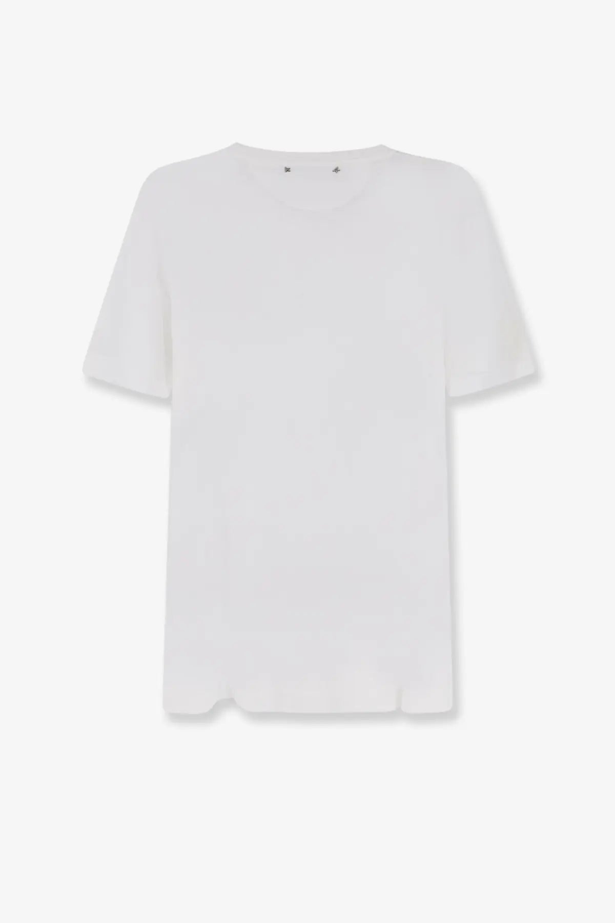 Golden Goose men’s Lyocell shirt white short-sleeved minimalist t-shirt with soft textured fabric and frayed hem detailing