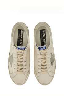 Golden Goose men’s sneaker superstar white cream leather with metallic silver star and matching laces