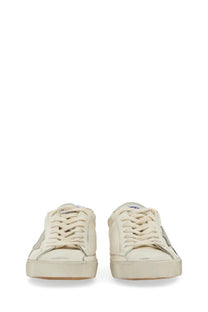 Golden Goose men’s sneaker superstar white cream-colored suede with distressed finish and metallic star accents