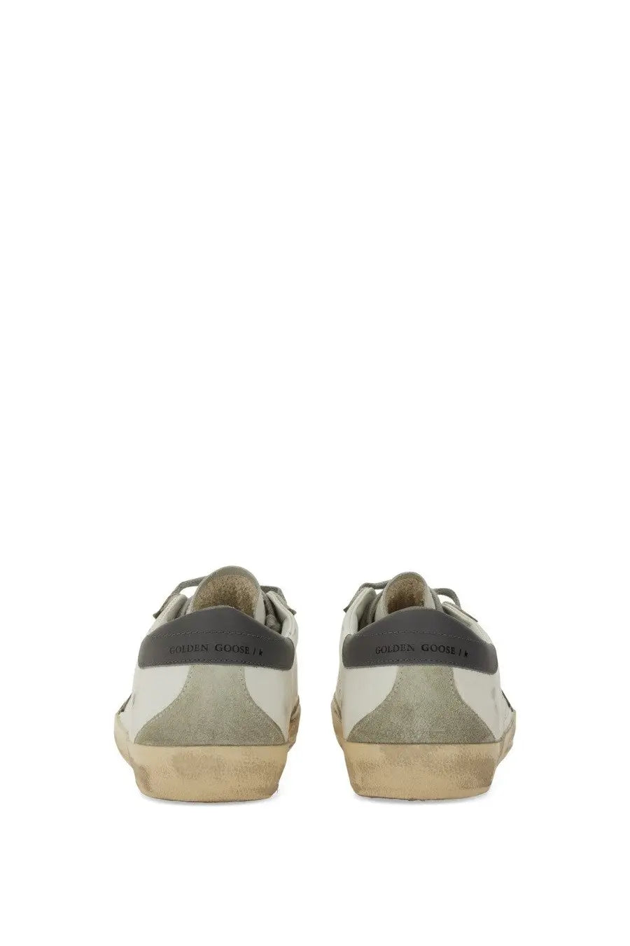 Golden Goose Men’s Super Star white gray suede distressed sneakers