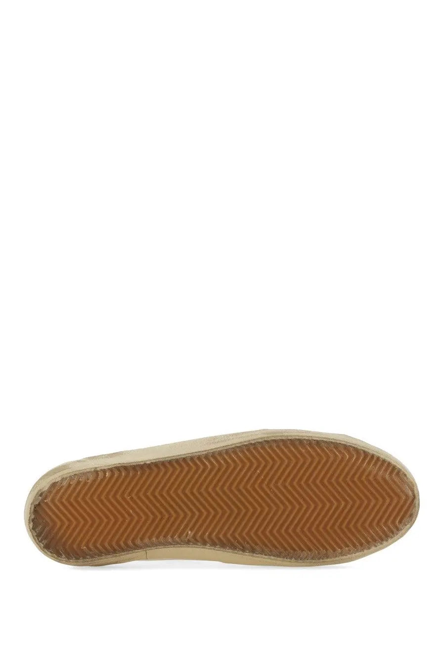 Golden Goose Super Star white sneaker beige sole with zigzag brown tread