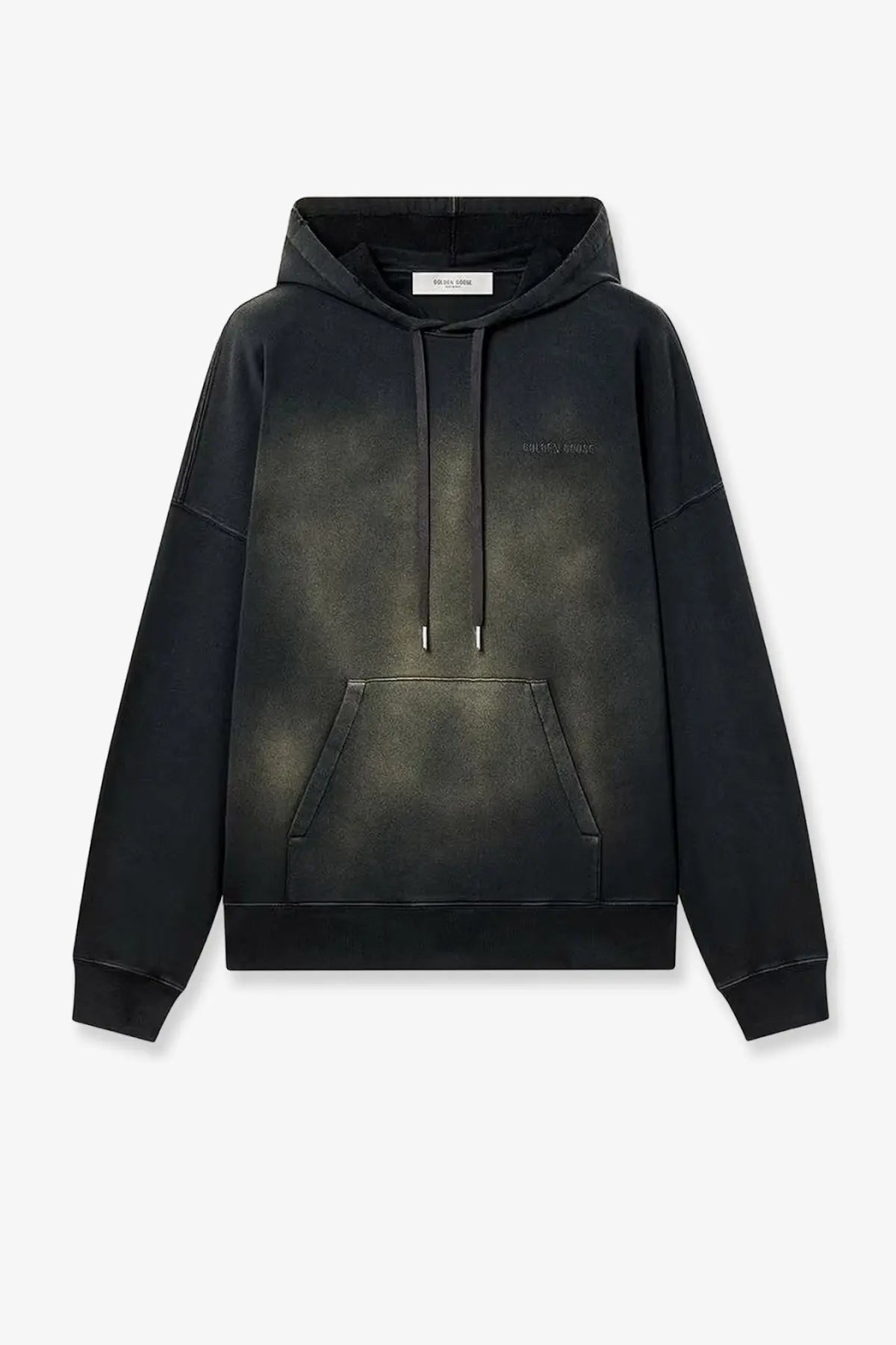 Golden Goose unisex Melissa cotton sweatshirt black with a subtle black gradient fade and brand name embroidered on the chest