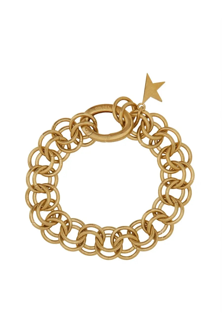 Golden goose women’s braided gold-toned chain bracelet with star-shaped charm in gold finish