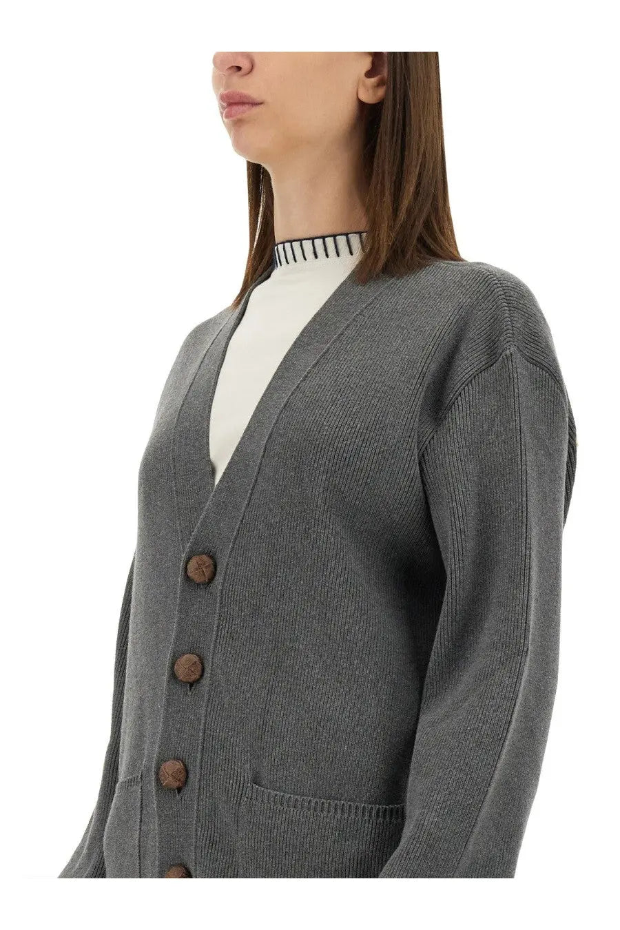 Golden Goose Women's Cotton Cardigan with Sul Retro Grey, view 4