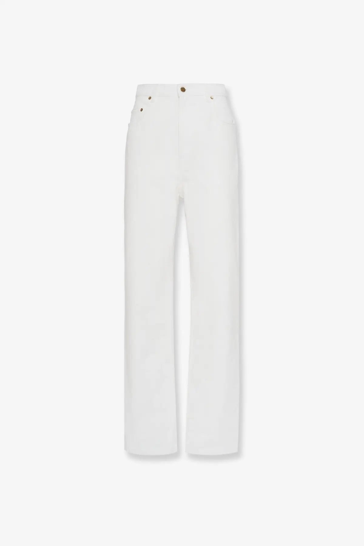 Golden goose women’s denim trousers white high-rise wide-leg jeans with minimalist design and subtle gold-tone hardware