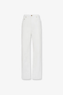 Golden goose women’s denim trousers white high-rise wide-leg jeans with minimalist design and subtle gold-tone hardware