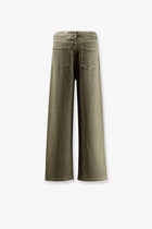 Golden Goose Women's Ortensia Cotton and Linen Trousers Green, view 2