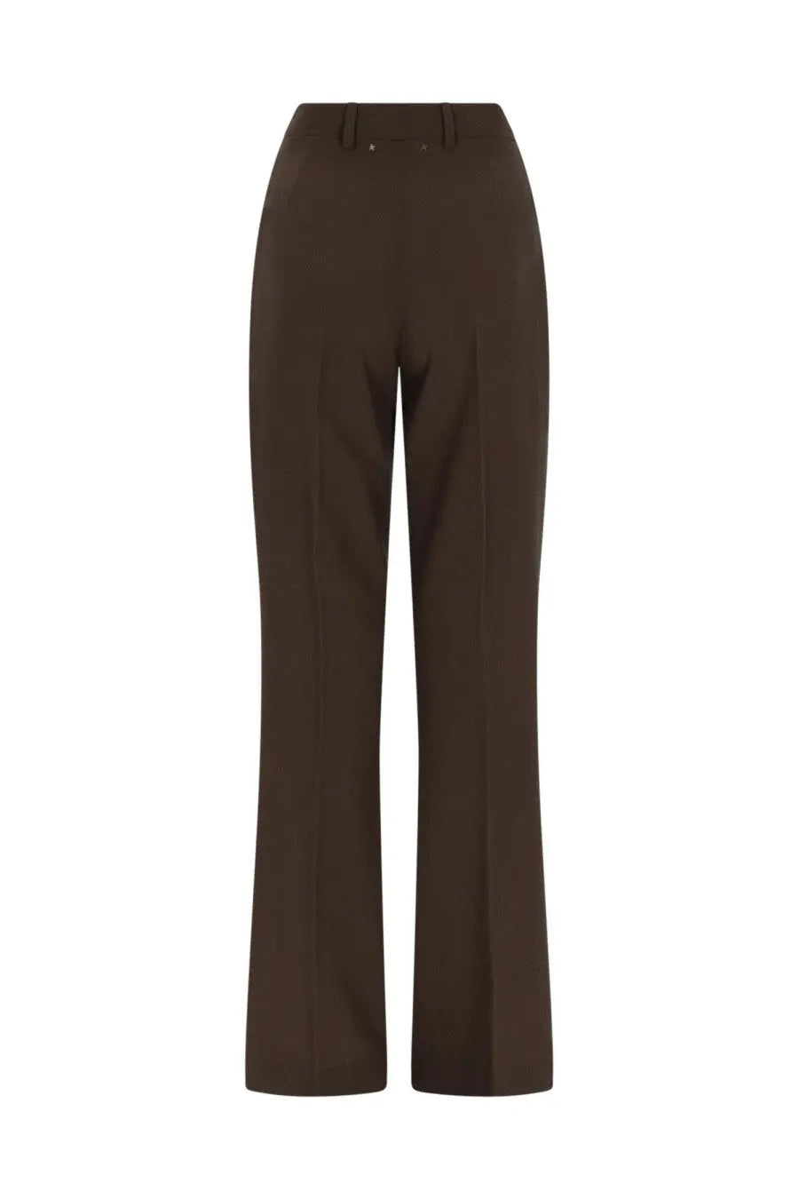 Golden goose women’s pantalone sartoriale in lana brown brown high-waisted wool trousers with straight leg and front pleats