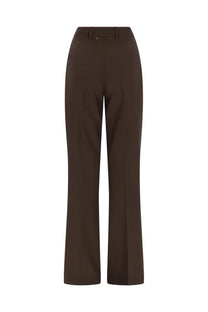 Golden goose women’s pantalone sartoriale in lana brown brown high-waisted wool trousers with straight leg and front pleats