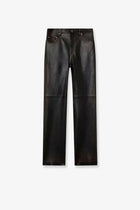 Golden Goose Women's Peg Leather Trousers Blue