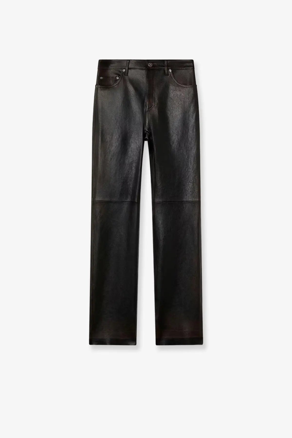 Golden Goose Women's Peg Leather Trousers Blue