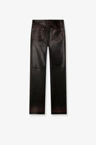Golden Goose Women's Peg Leather Trousers Blue, view 2