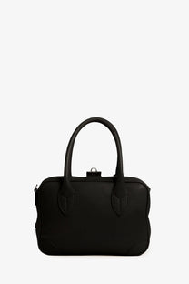 Black leather Golden Goose Vita crossbody bag with structured shape and top handles for women