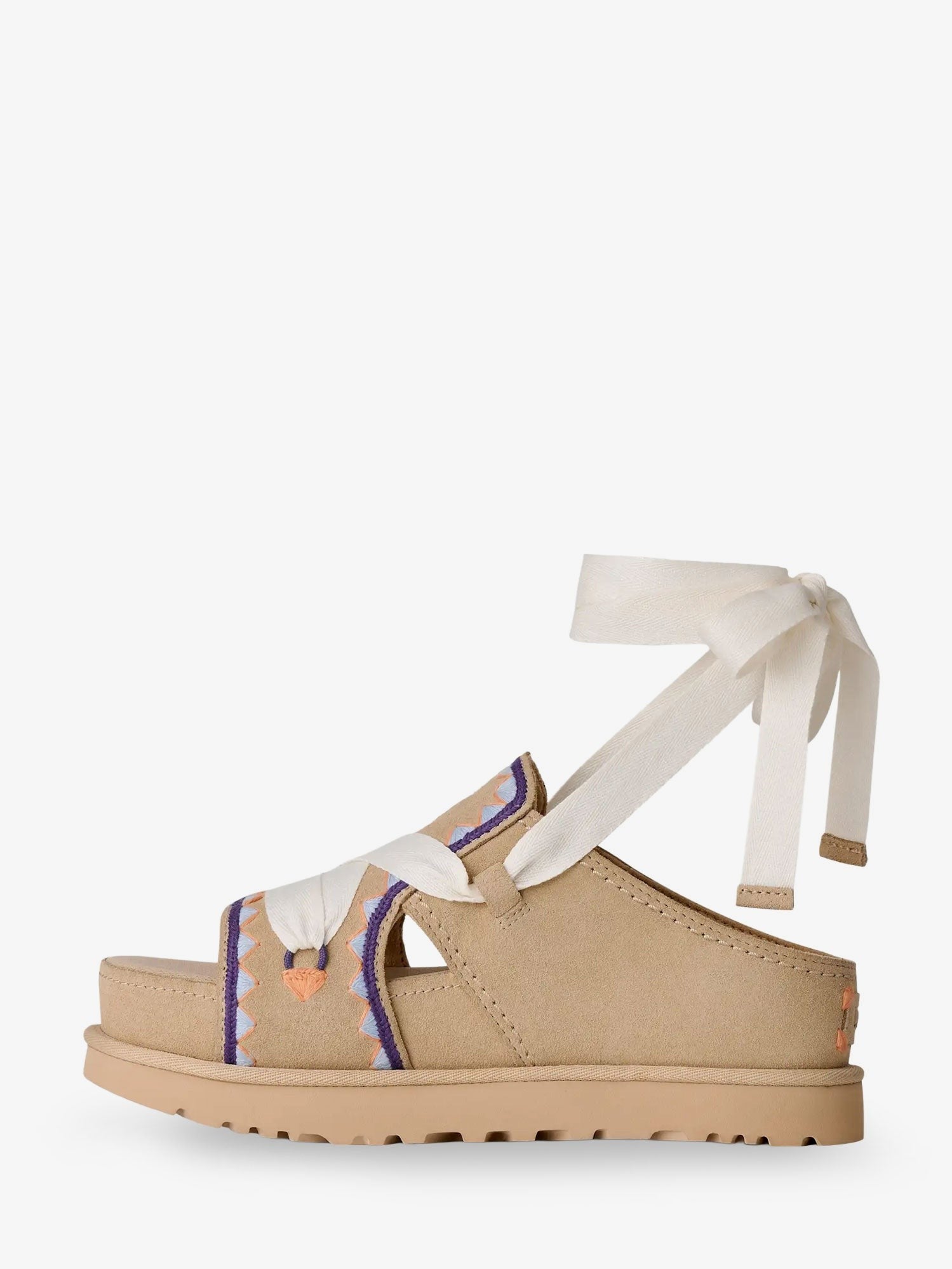 UGG Women's Goldenstar Hi Artistitch Suede Sandals Beige