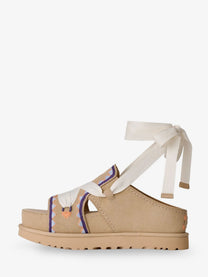 UGG Women's Goldenstar Hi Artistitch Suede Sandals Beige