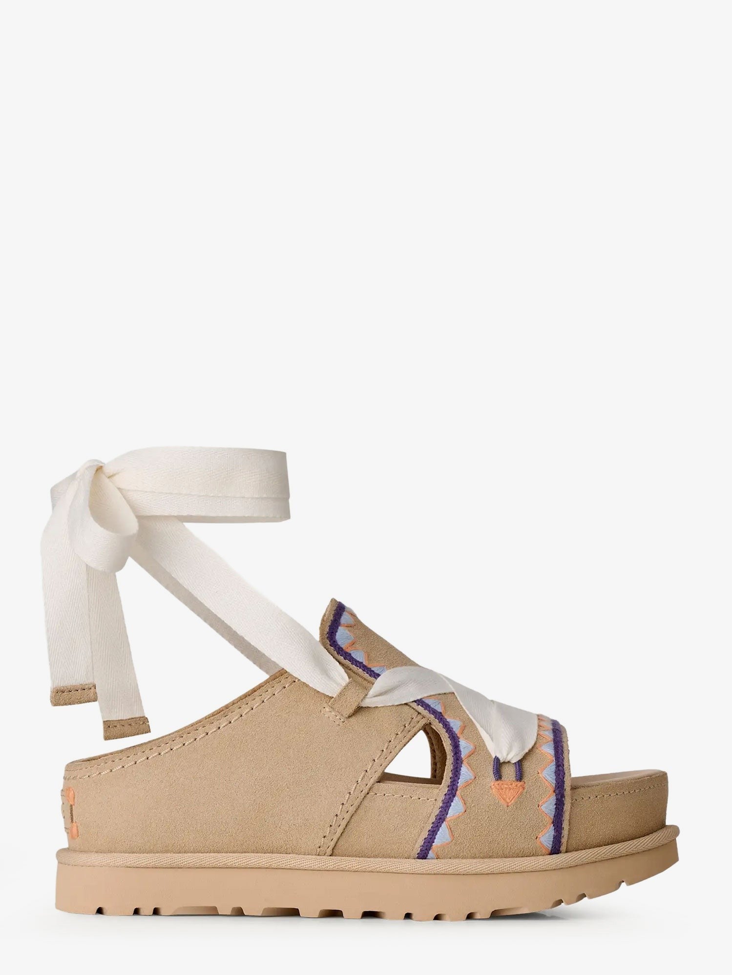 UGG Women's Goldenstar Hi Artistitch Suede Sandals Beige
