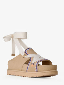 UGG Women's Goldenstar Hi Artistitch Suede Sandals Beige