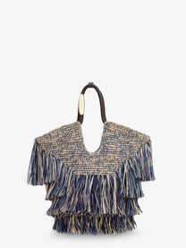 Zimmermann Women's Goldentime Raffia Handbag Blue