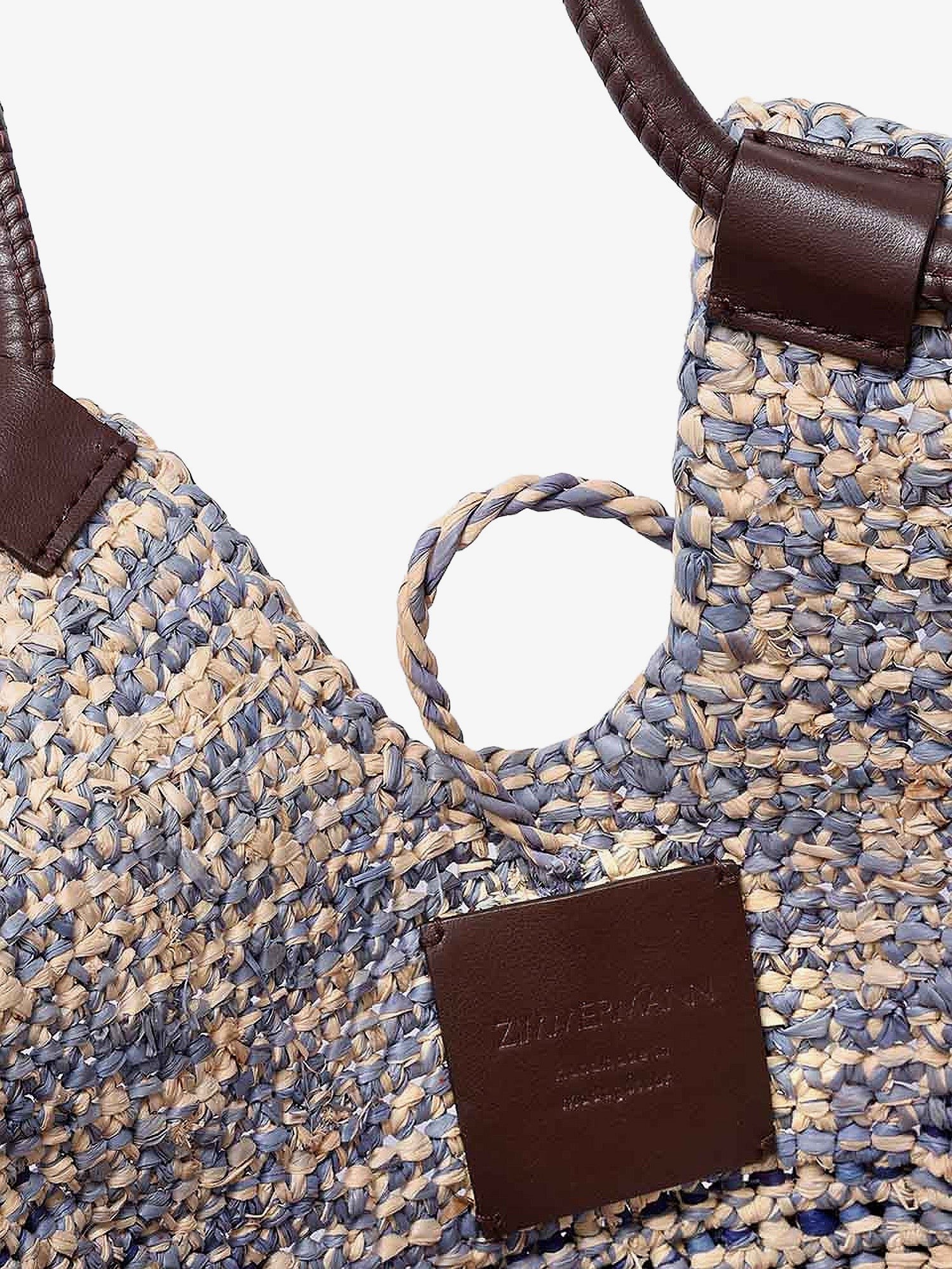 Zimmermann Women's Goldentime Raffia Handbag Blue