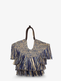 Zimmermann Women's Goldentime Raffia Handbag Blue