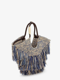 Zimmermann Women's Goldentime Raffia Handbag Blue