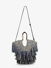 Zimmermann Women's Goldentime Raffia Handbag Blue