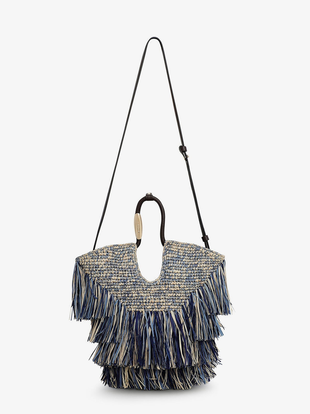 Zimmermann Women's Goldentime Raffia Handbag Blue, view 4