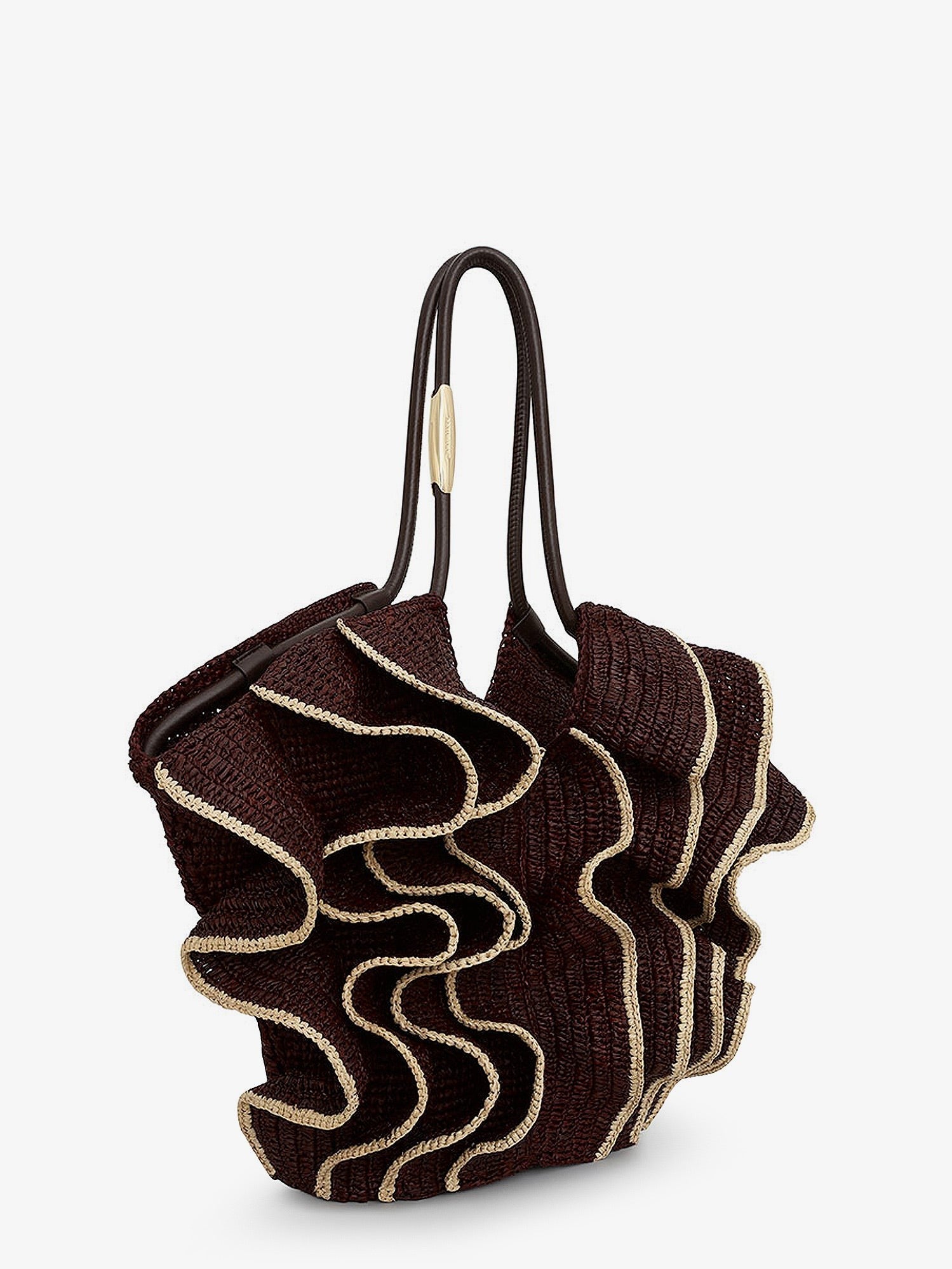 Zimmermann Women's Goldentime Raffia Shoulder Bag Chocolat
