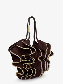 Zimmermann Women's Goldentime Raffia Shoulder Bag Chocolat