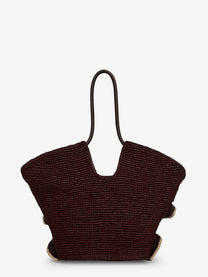 Zimmermann Women's Goldentime Raffia Shoulder Bag Chocolat