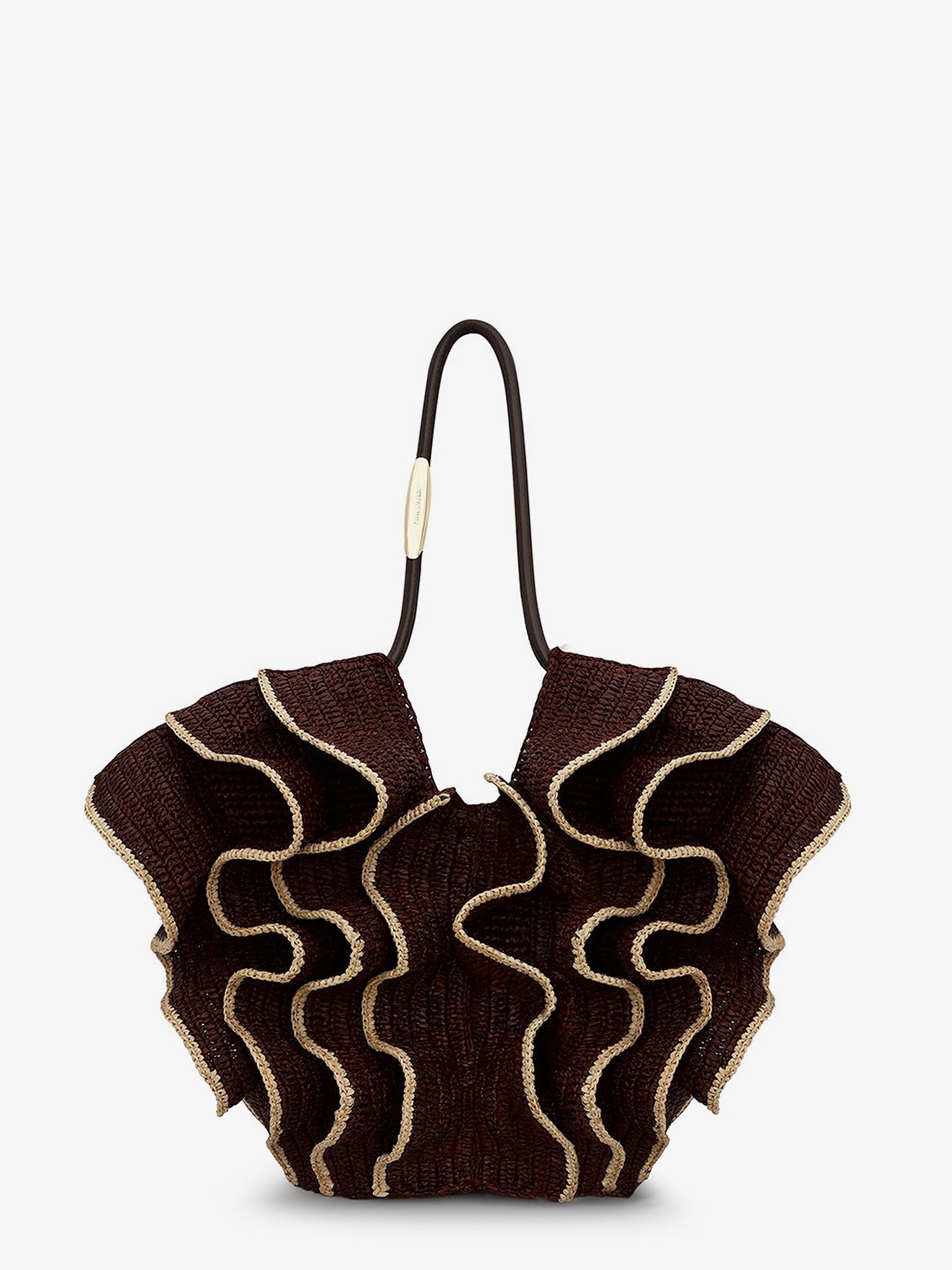 Zimmermann Women's Goldentime Raffia Shoulder Bag Chocolat