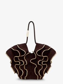 Zimmermann Women's Goldentime Raffia Shoulder Bag Chocolat