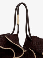 Zimmermann Women's Goldentime Raffia Shoulder Bag Chocolat, view 5