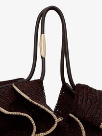Zimmermann Women's Goldentime Raffia Shoulder Bag Chocolat