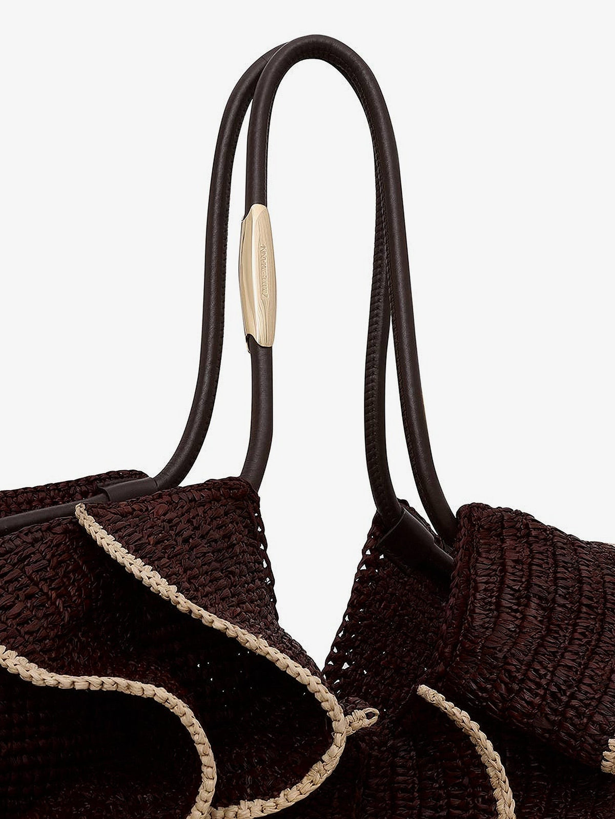 Zimmermann Women's Goldentime Raffia Shoulder Bag Chocolat, view 5