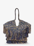 Zimmermann Women's Goldentime Raffia Shoulder Bag Blue, view 2
